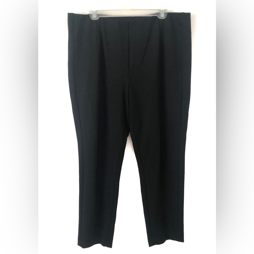 J. Jill Ponte Slim Leg Pants Women XL Black Stretch Knit Trousers Office Capsule